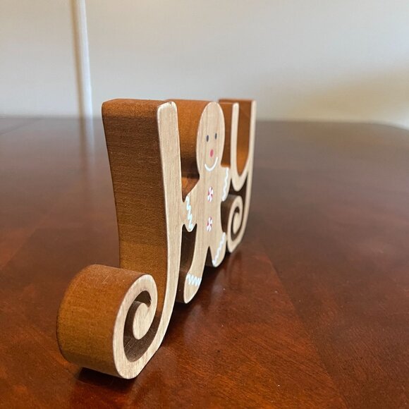 Gingerbread Joy Wooden Decorative Sign 6" Christmas Decor holiday - Picture 5 of 5